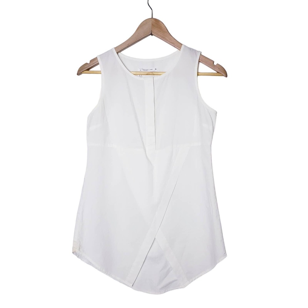 Derek Lam 10 Crosby Luxurious Cotton Popeline Top Sleeveless Round‎ Neck